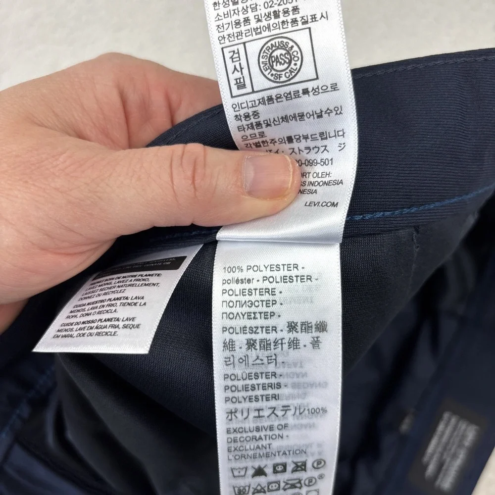 NEW LEVIS 'XX Chino Tech Shorts' Mens 44 Navy Blue Stretch Lightweight 7.5